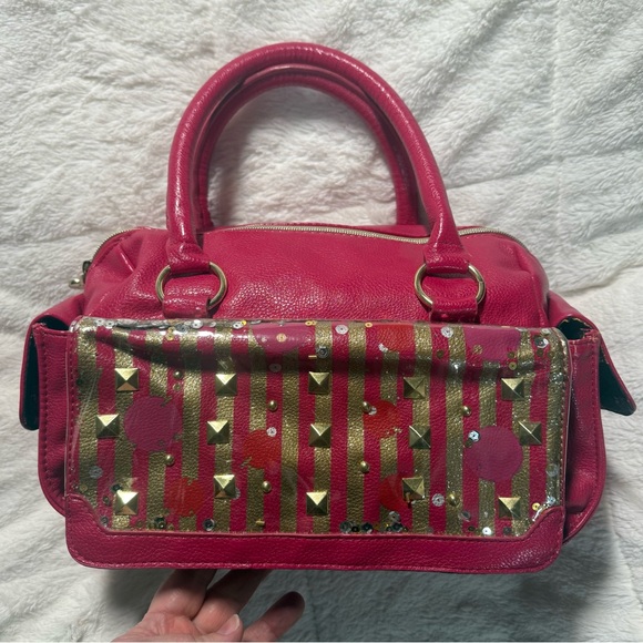 Betsey Johnson Handbags - RARE Vintage Betsey Johnson Pink Handbag with Gold Accents